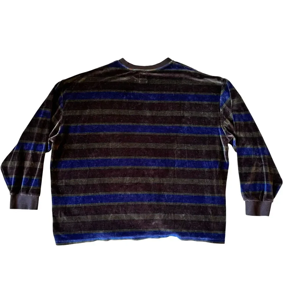 Levi’s Stay Loose Velour Striped Long Sleeve Tee Men’s Grunge‎ - Size XL